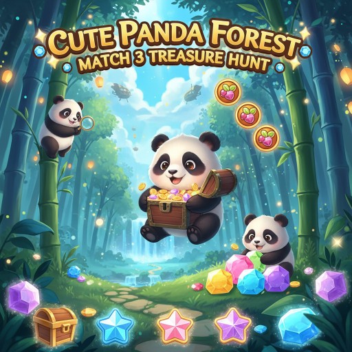 Cute Panda Forest: Match 3 treasure Hunt Images